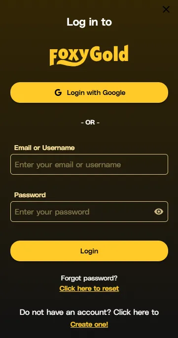 Foxy Gold login 